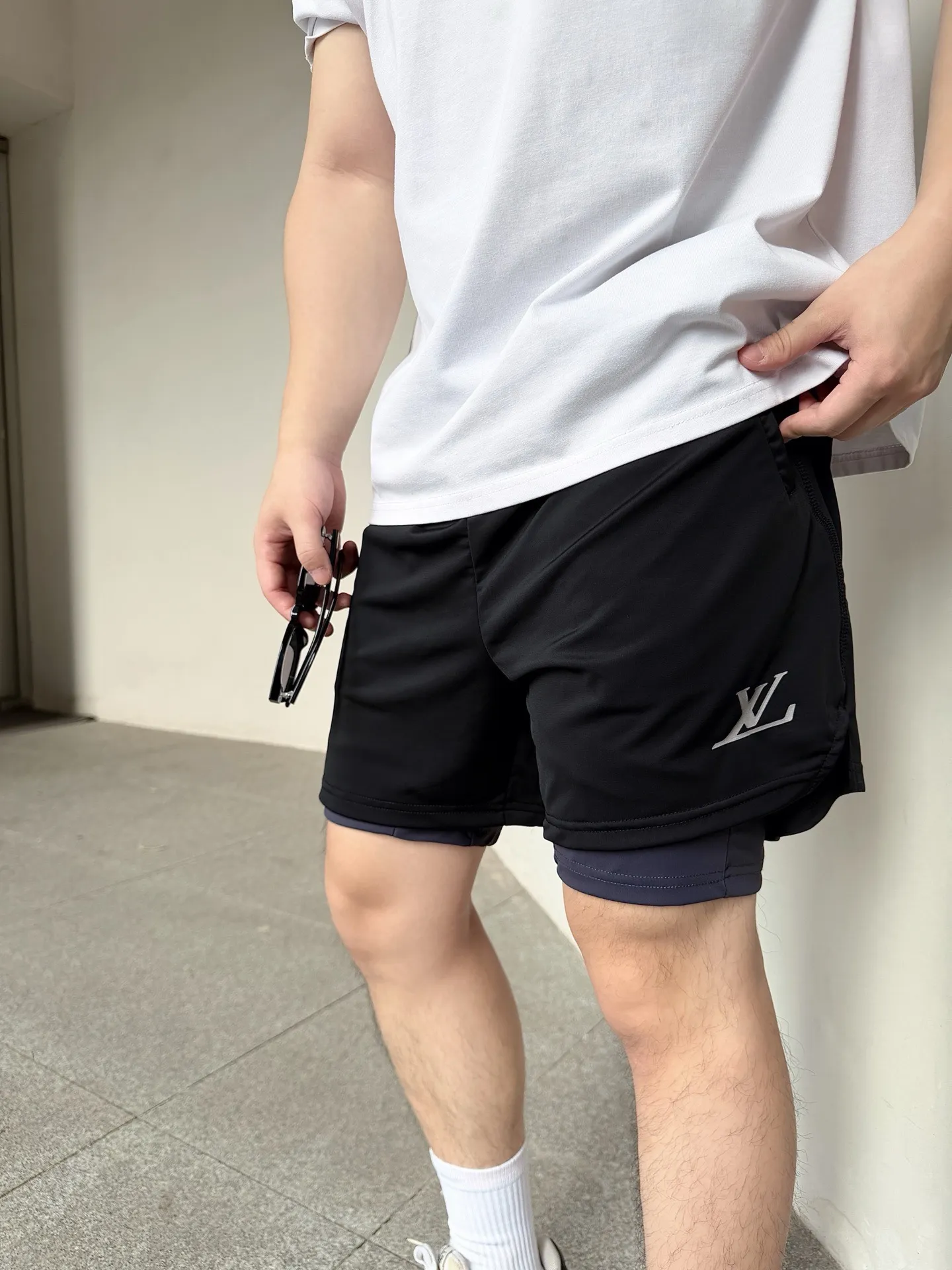 Louis Vuitton/Louis Vuitton logo printed double shorts